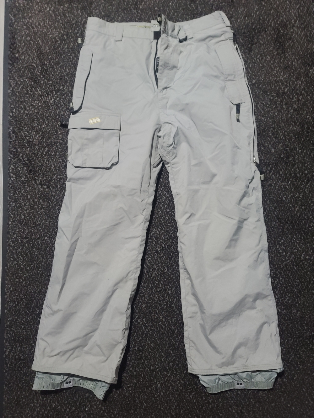 Men's Light Gray Cargo Snow Pants